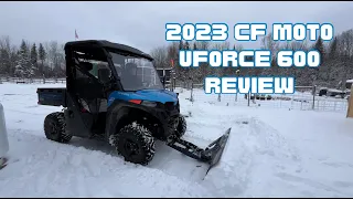 2023 CF Moto UForce 600 Snowplow and Review