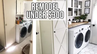 SMALL LAUNDRY ROOM MAKEOVER UNDER $300🧺