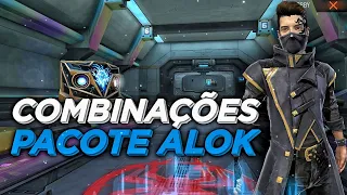 COMBINAÇÕES COM O PACOTE DE LUXO DO ALOK 🎧 FREE FIRE