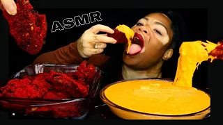 ASMR HOT CHEETOS FRIED CHICKEN WINGS AND STRETCHY CHEESE SAUCE MUKBANG | COOKING AND EATING SOUNDS