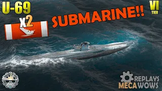 SUBMARINE U-69 2 Kills & 92k Damage | World of Warships Gameplay Replay 4k