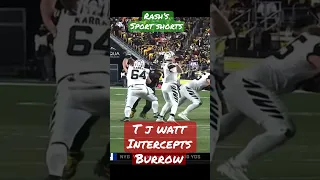 Joe Burrow can’t believe TJ watt picks it off #shorts