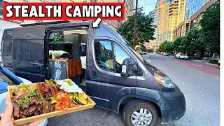 City Camping in my Van | Cooking Korean BBQ