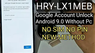 HRY-LX1MEB GOOGLE ACCOUNT REMOVE ANDROID-9 WITHOUT PC