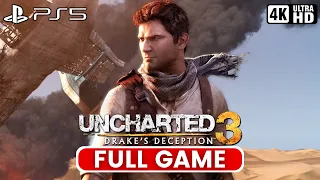 UNCHARTED 3 DRAKE'S DECEPTION REMASTERED Full Gameplay (PS5 4K 60FPS) No Commentary