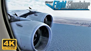 Microsoft Flight Simulator 2020 A380-800 ETIHAD Huge Wing View Landing In Qatar | 4K Ultra Graphics