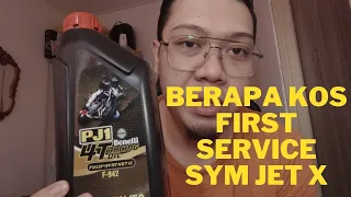 Berapa kos first service Scooter Jet X  dan di mana aku beli penyangkut teh tarik.