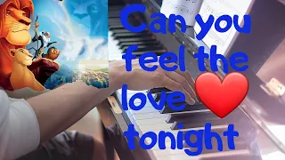 Can you feel the love tonight на пианино. Для начинающих ноты.