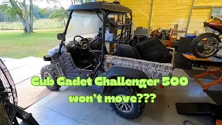 Cubcadet Challanger 500 won't move?? (Massimo, Coleman, Bennche, HiSun)