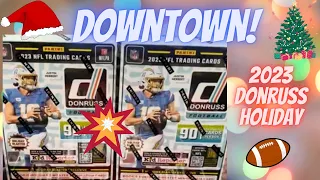 💥 Downtown Pull! 🎄 2023 Donruss Football Holiday 🎅 Blaster Box Sweater Relic and Optic Red & Green