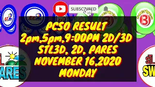 Pcso 2pm lotto draw (Nov.16,2020)Monday