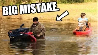 INSANE Kayaking with FOUR WHEELER!