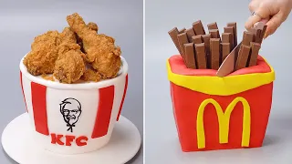 So Yummy Fondant McDonald's and KFC Cake Ideas | Perfect Chocolate Cake Decoration Tutorial