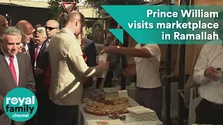 Prince William visits a West Bank marketplace in Ramallah