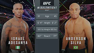 Israel Adesanya Vs. "Prime" Anderson Silva : UFC 4 Gameplay (Legendary Difficulty) (AI Vs AI) (PS5)