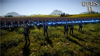 CAN 10,000 LASER KNIGHTS PROTECT 5 JOHN WICKS vs 4,000,000 ZOMBIES? | Battle Simulator 2 | UEBS 2