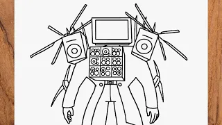 How to draw Titan Tv Man upgraded Skibidi Toilet