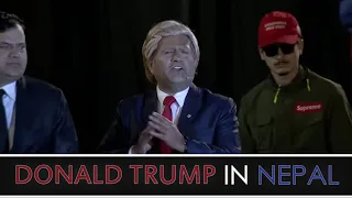 Manoj Gajurel as Donald Trump at the Radio Kantipur National Music Awards