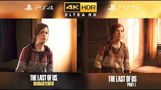 The Last of Us: Part I Remake vs. Remastered | Side by Side Comparison Scene 4K 60FPS (PS5)