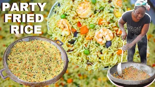 NIGERIAN FRIED RICE FOR PARTIES | DOES NOT SPOIL! | BULK COOKING!