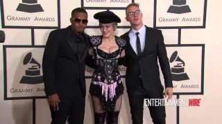 Madonna, Nas and Diplo arrive at The 57th Annual GRAMMY Awards Red Carpet