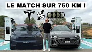 Audi Q8 e-tron vs. Tesla Model X: le match sur long trajet!