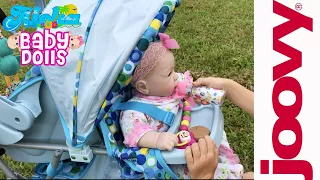 🚙 Joovy Toy Caboose Unboxing & Details! 👶🏼 Reborn Dolls Try Out New Stroller with Skye & Caden!