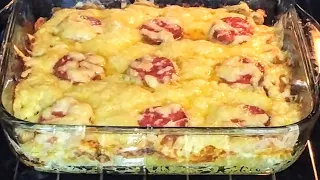 🔴Запеканка с сыром и колбасой🔴Pendirli, kolbasalı Zapekanka