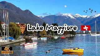 On the shores of Lake Maggiore, the most beautiful lake in Europe |  4K 🚶