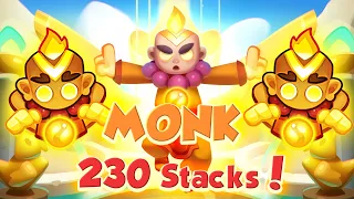 MONK 230 Stacks is OP! No Need for Trapper! PVP Rush Royale
