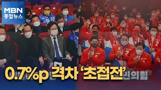 [대선 2022] 역전에 '환호'…0.7%p 격차, 5시간 만에 뒤바뀐 희비 [MBN 종합뉴스]