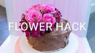 How to Add Flowers to Your Cake | Quick Hack