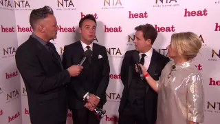 Backstage with Ant & Dec after winning Entertainment Presenter