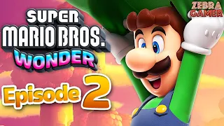 Super Mario Bros. Wonder Gameplay Walkthrough Part 2 - Luigi! World 1 Pipe-Rock Plateau 100%!