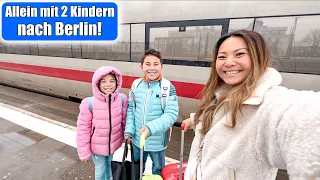 Ab jetzt getrennt 😭 Allein mit @Clarielle  und @JohannLoop  nach Berlin! Zug reisen mit Kindern