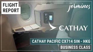 ✈️🇸🇬🇭🇰 CX714 Singapore ✈︎ Hong Kong, Cathay Pacific Business Class SIN-HKG A350-900 #flightreview