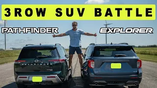 2022 Nissan Pathfinder vs 2022 Ford Explorer, 3 Row SUV battle. Review, comparison and race.