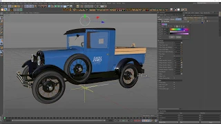 Ford Model A Pickup 1928 3D model rigged c4d