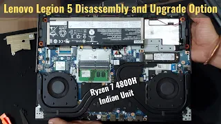 Lenovo Legion 5 disassembly and Upgrade Options (RAM, SSD, HDD and Battery) | Ryzen 7 4800H | 1650Ti