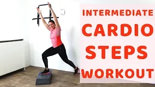 40 Minute Intermediate Step Workout at Home – Challenging Aerobics Step Exercises for Weight Loss