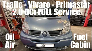 Trafic Vivaro Primastar 2.0 DCI FULL Service Oil Air Fuel Cabin Filter Renault Vauxhall Nissan