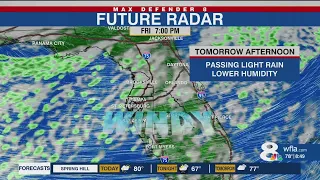 Cold front moving through Tampa Bay area Thursday