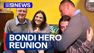 Bondi attack survivor meets mystery man who dragged her to safety | 9 News Australia