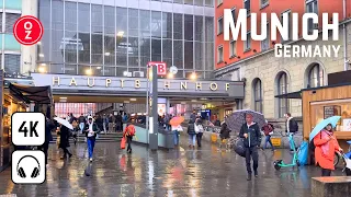 Munich, Germany - Rainy Day Around the Central Station / Hauptbahnhof ☔ Walking Tour 4K 60fps 🇩🇪