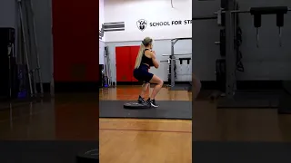 Dumbbell Heels Elevated Goblet Squat No Lockout