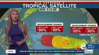 Tropical system now has 90% chance of development in Atlantic