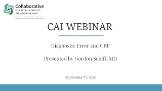 CAI Webinar: Diagnostic Error and CRP