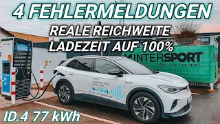 VW ID.4 Voller Fehlermeldungen! Reichweitentest Ladezeit 10-100% Elektroauto