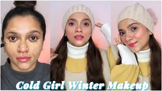 *VIRAL* COLD GIRL MAKEUP IN 5 MINUTES | AFFORDABLE WINTER MAKEUP TUTORIAL | Pavithra iyer