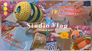 studio vlog 03 // restock new boxes, packing orders, small business malaysia, asmr 🧶 | Malaysia